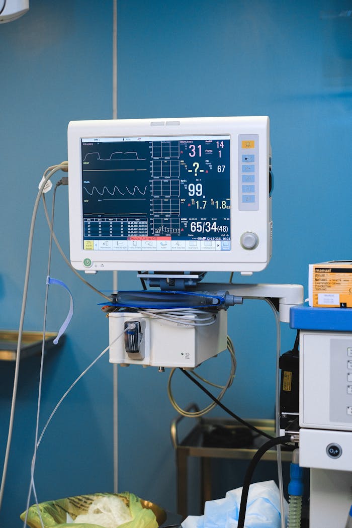 Mastering the First Impression: Your intriguing post title goes here Close-up of a hospital monitor displaying vital signs and heart rate data.